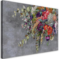 WANDBILD blumenstrauß - Grau, Textil (60/40cm) - Feeby