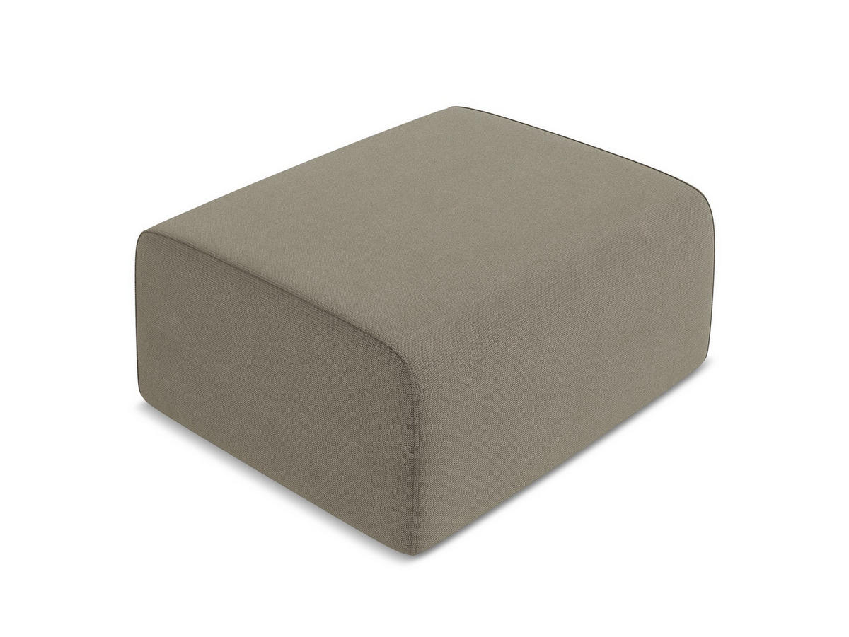 POUF Strukturstoff Stoff Beige - Beige/Schwarz, Kunststoff/Textil (90/80/60cm) - Makamii