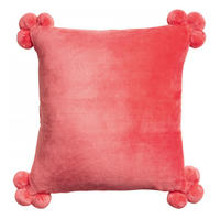 KISSEN Tender Pompons malabar 45 x 45 cm - Rosa, Textil (45/45cm) - Vivaraise