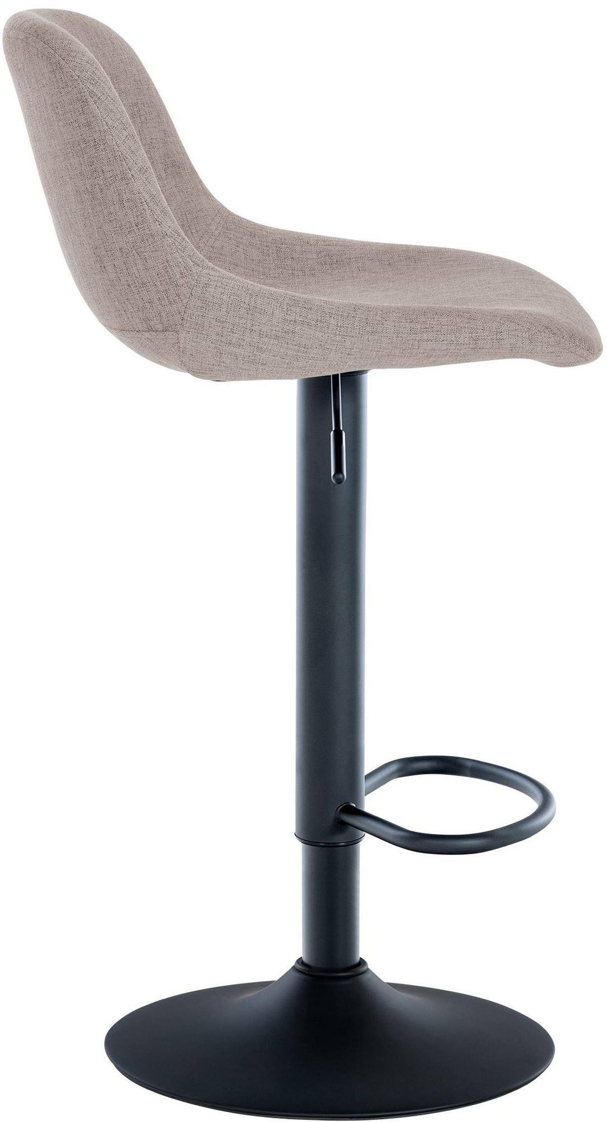 BARHOCKER Stoff taupe - Taupe/Schwarz, Textil/Metall (43/79/49cm) - CLP