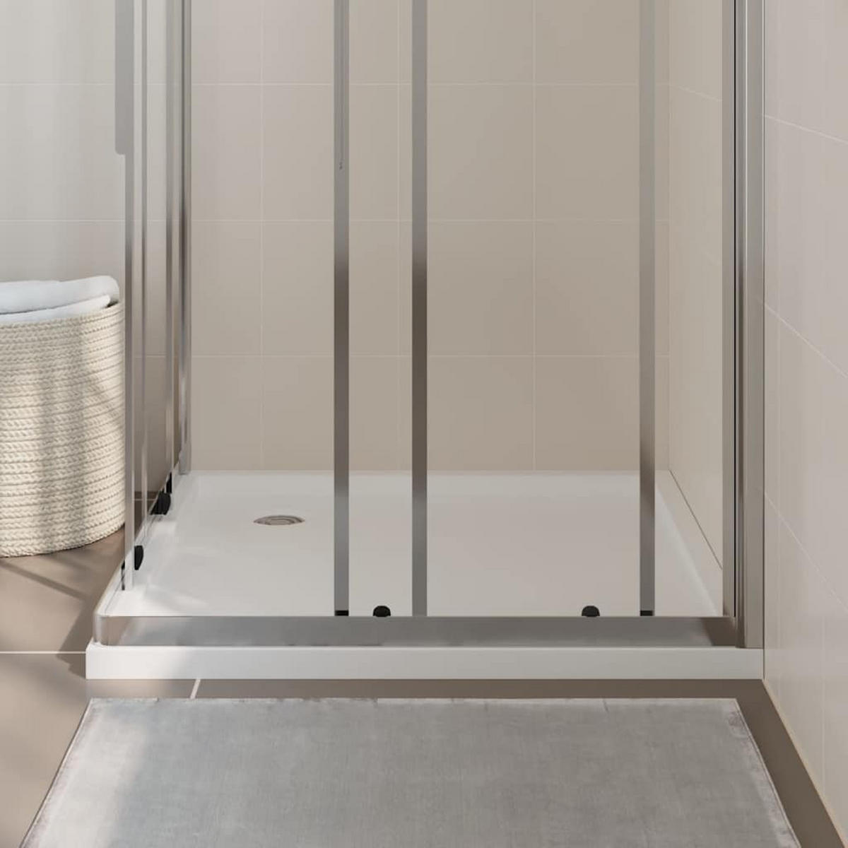 DUSCHTASSE Quadratisch 90/90 Cm - Weiß, Glas (90/4/90cm) - vidaXL