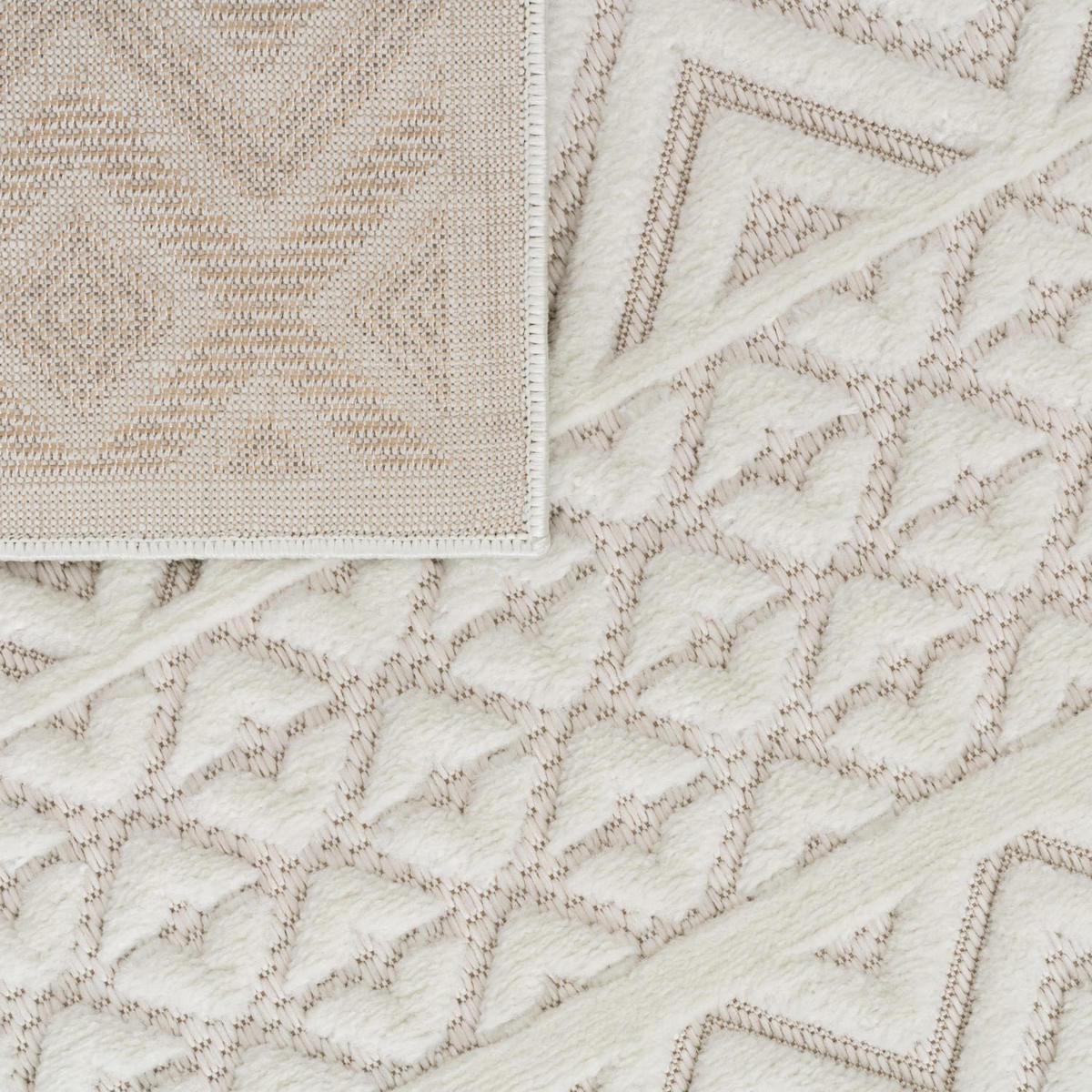 OUTDOORTEPPICH Boho Creme 160 x 160 cm - Creme, Kunststoff (160/160cm) - TT Home