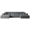 WOHNLANDSCHAFT SIERRA-U - 344x165x73 cm Dunkelgrau Cord - Dunkelgrau/Schwarz, Holzwerkstoff/Kunststoff (344/73/165cm) - ALTDECOR