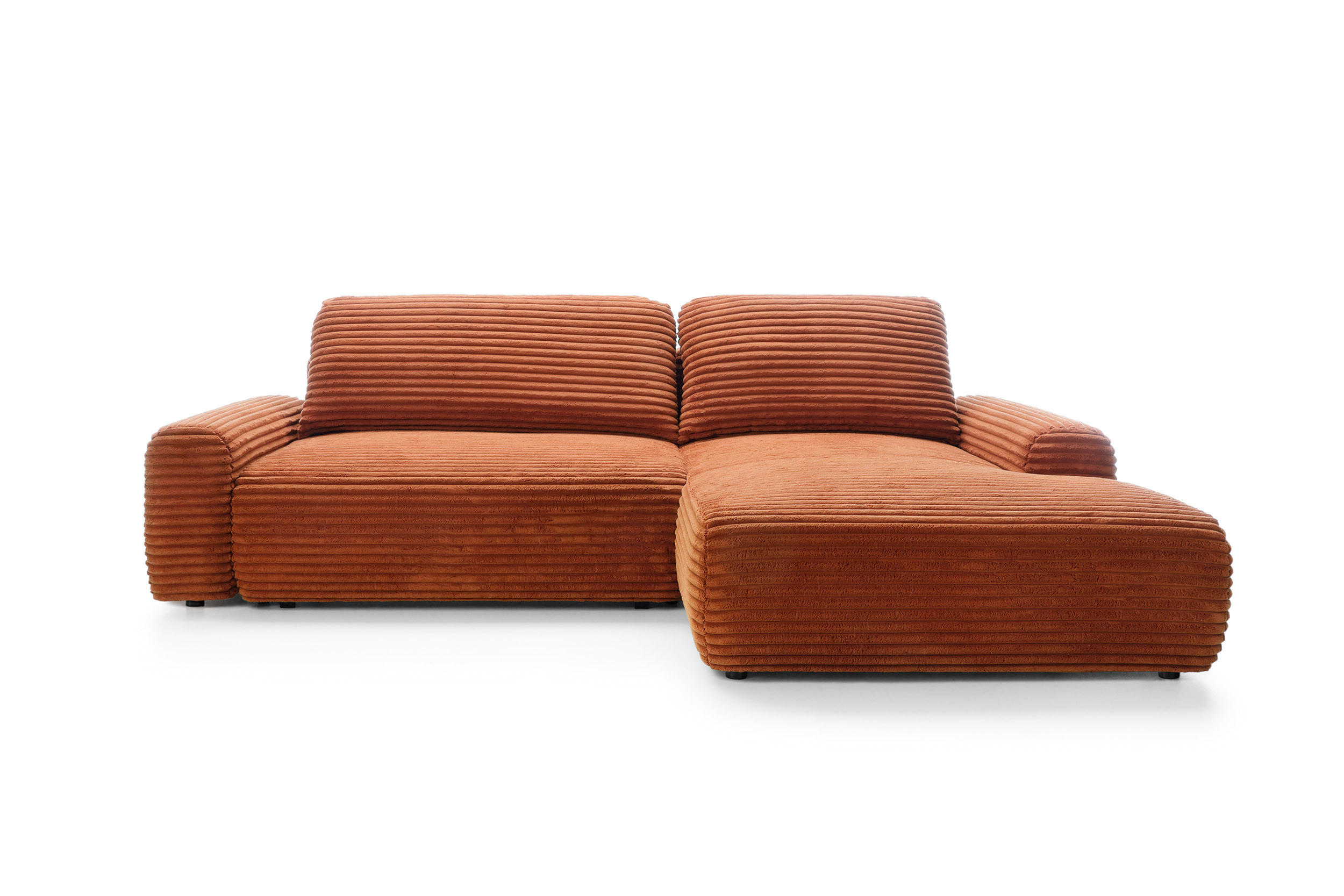 ECKSOFA Cordina Orange, mit Schlaffunktion und Bettzeugbehälter, rechte seite - Orange, Holzwerkstoff (264/162cm) - Bettso