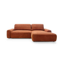 ECKSOFA Cordina Orange, mit Schlaffunktion und Bettzeugbehälter, rechte seite - Orange, Holzwerkstoff (264/162cm) - Bettso