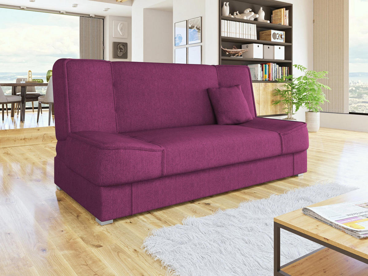 CANAPEA EXTENSIBILA Gabi - argintiu/violet, material plastic/material textil (175/80/80cm) - MIRJAN24