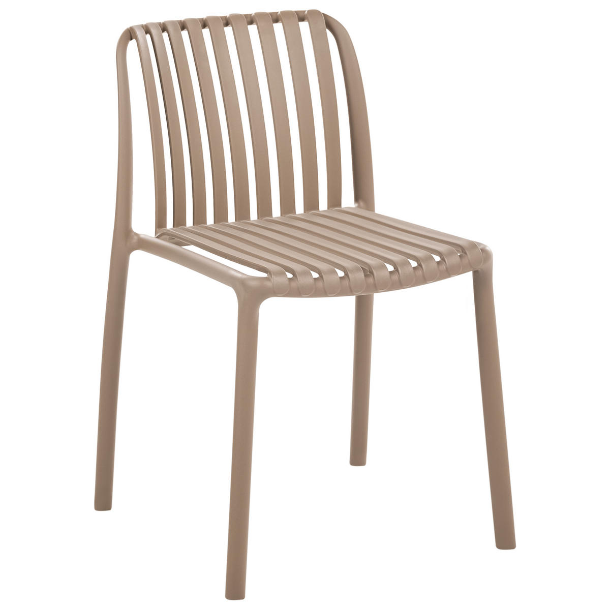 BARSTUHL 2er-Set Kunststoff Hellbraun Ariccia - Hellbraun/Braun, Kunststoff (49/104/53cm) - Beliani