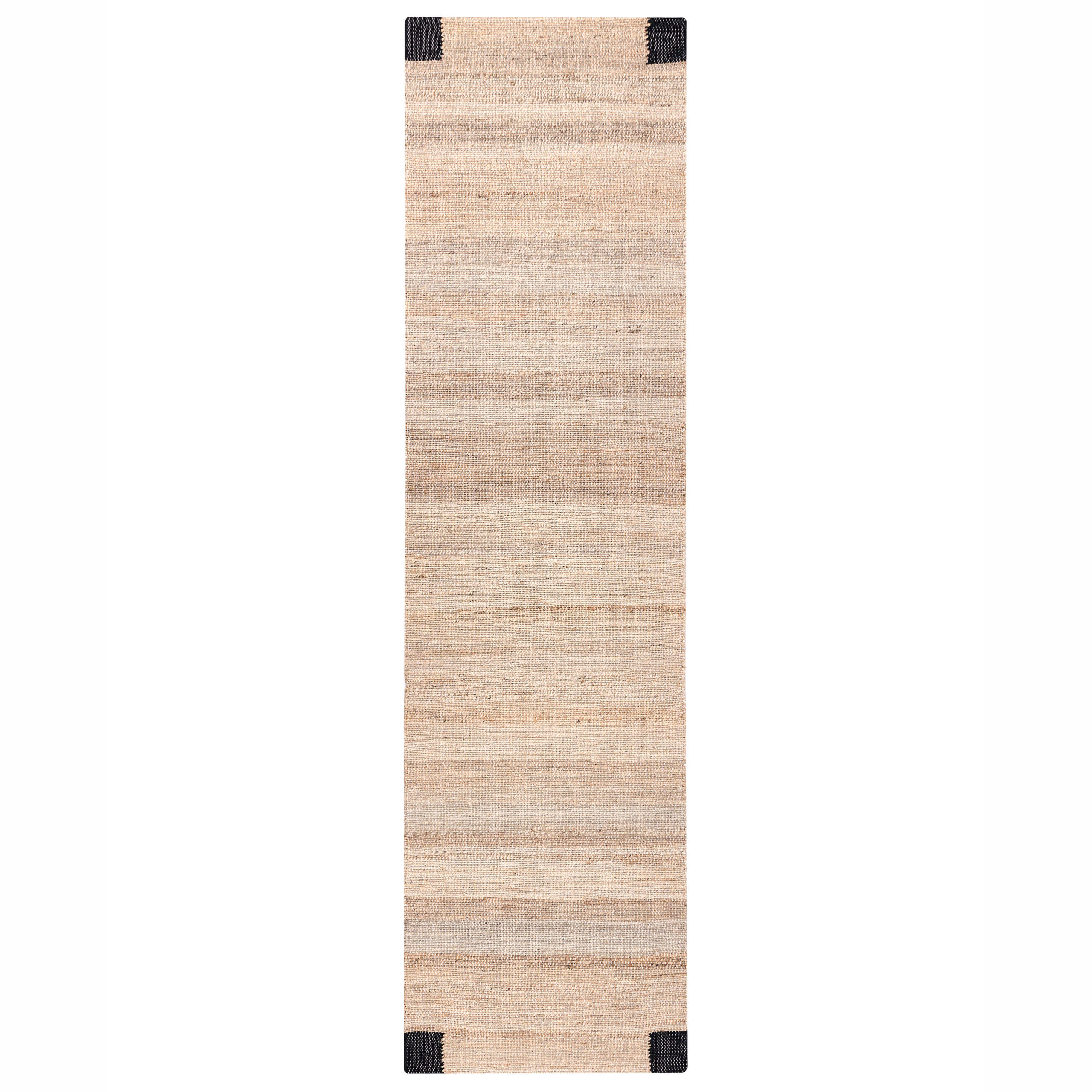 COVOR negru/bej 80/300 cm iută Amravati - bej, material textil (80/300cm) - Beliani