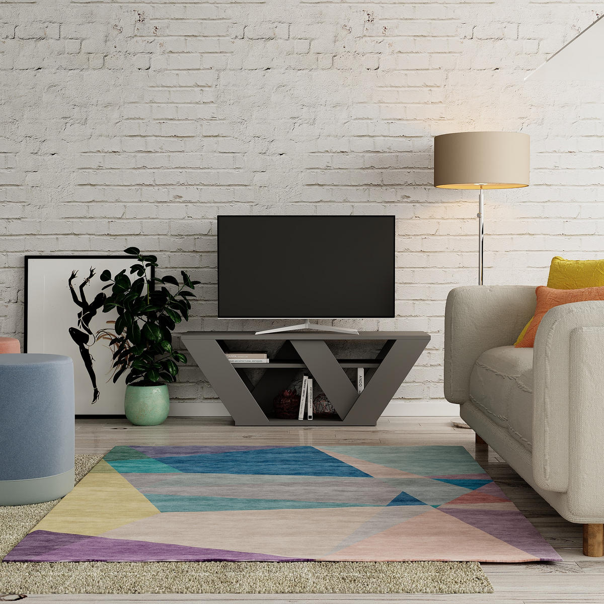TV-LOWBOARD Pipralla Anthrazit 110/30/40 cm - Anthrazit, Holzwerkstoff (110/40/30cm) - Decortie