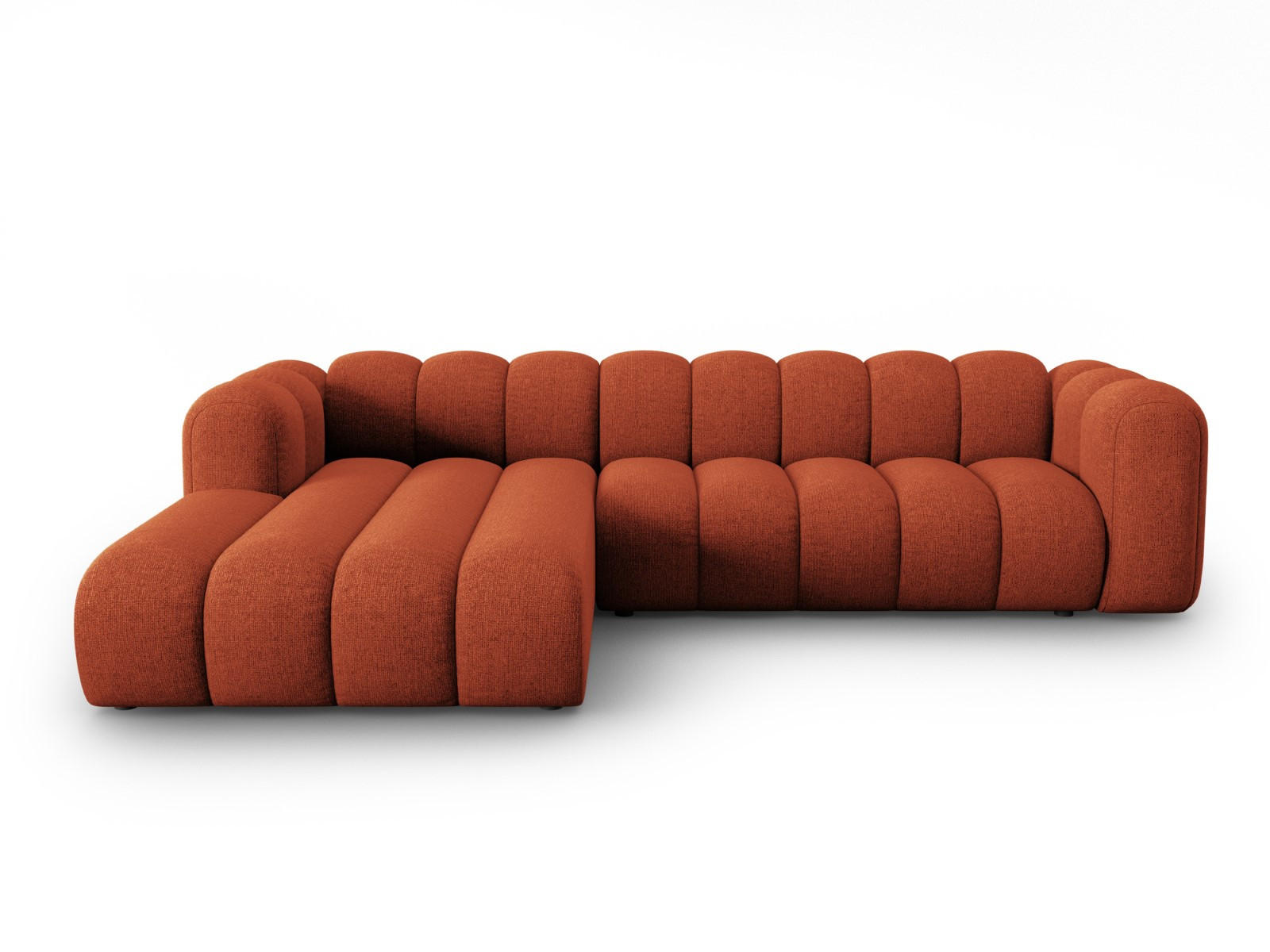 ECKSOFA modular links Lupine aus Chenille-Stoff terrakotta 4 Sitzplätze - Terra cotta, Textil (177/290cm) - Micadoni