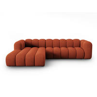 ECKSOFA modular links Lupine aus Chenille-Stoff terrakotta 4 Sitzplätze - Terra cotta, Textil (177/290cm) - Micadoni