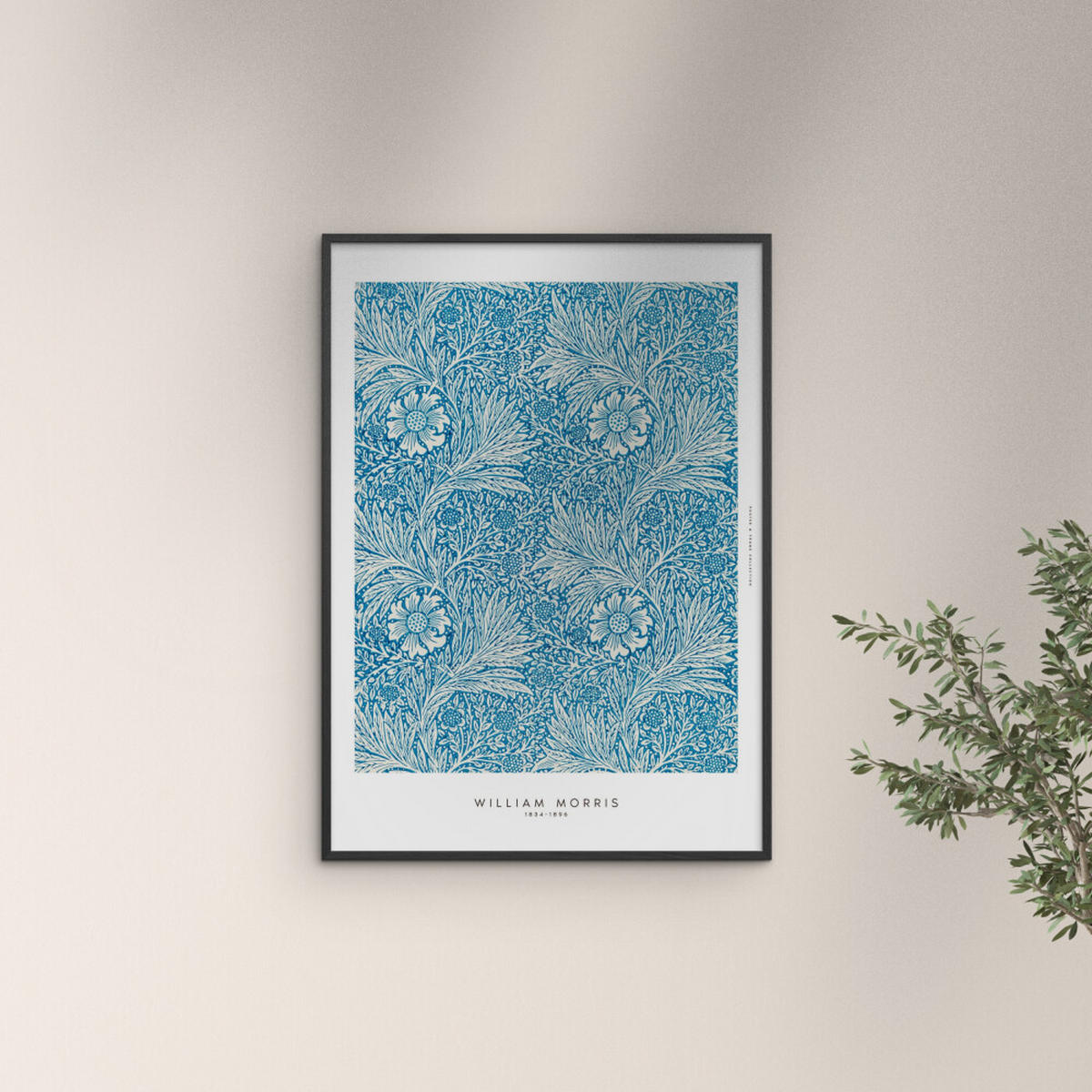 POSTER mit Rahmen William Morris - Blues - Blau/Schwarz, Holz/Papier (30/40cm) - Poster&Frame