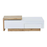 COUCHTISCH - 178 cm, 124 cm x 60 cm - Holz, Platte - Naturfarben Hell, Weiß - MANDREA - Naturfarben/Weiß, Holz (60/178/38cm) - Vente-Unique