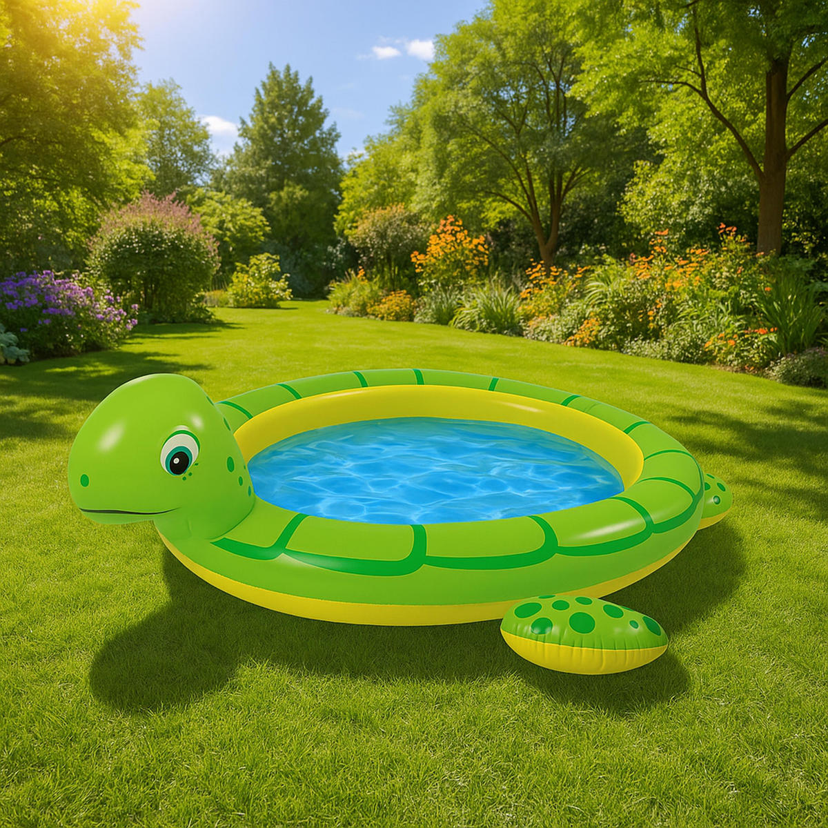 PLANSCHBECKEN Schildkröten Spray Pool 175 x 70cm - Hellgrün, Kunststoff (70/175cm) - Avenli