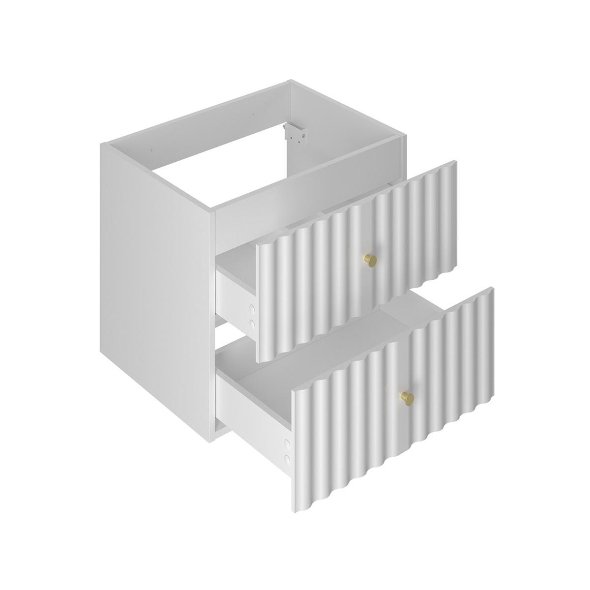 BADMÖBEL Izae 2er-Set Weiß - Weiß, Holzwerkstoff (80.6/52.2/46.5cm) - Petits-meubles