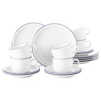 KAFFEESERVICE Compact Blaurand weiß-blau 18er Set - Blau/Weiß, Keramik (24/18.1/43cm) - Seltmann Weiden
