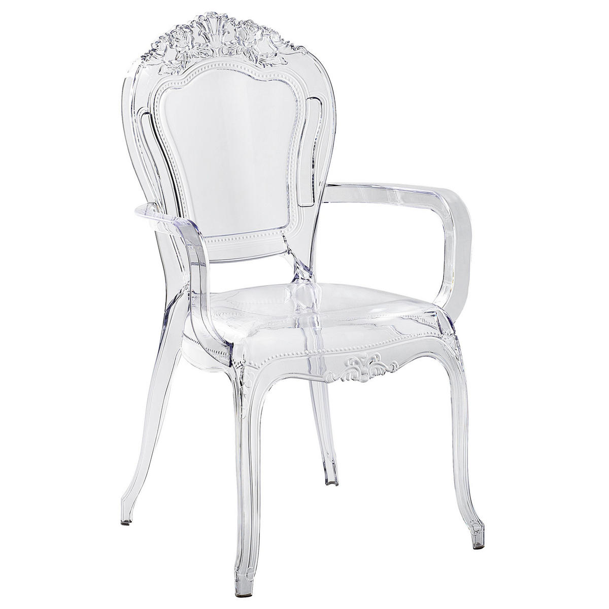 ESSZIMMERSTUHL 2er-Set Kunststoff Transparent Vermont - Transparent, Kunststoff (52/98/53cm) - Beliani