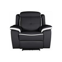 RELAXSESSEL - 1 Person - Leder - Schwarz, Weiß - - Schwarz/Weiß, Leder (106/92/97cm) - Vente-Unique