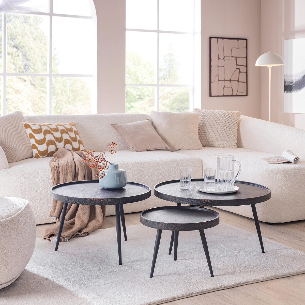 COUCHTISCH - Antik Schwarz - Schwarz, Holzwerkstoff (75/75/40cm) - home24