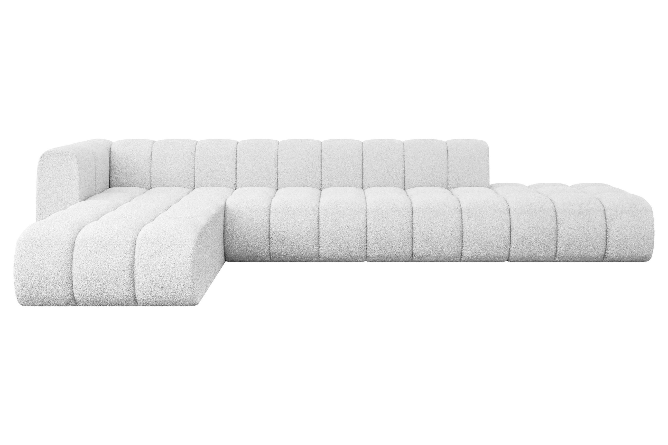 ECKSOFA modulares Sofa Zuvon-L2 - 387x177x70 cm Weiß - Weiß, Holzwerkstoff/Textil (387/177cm) - ALTDECOR
