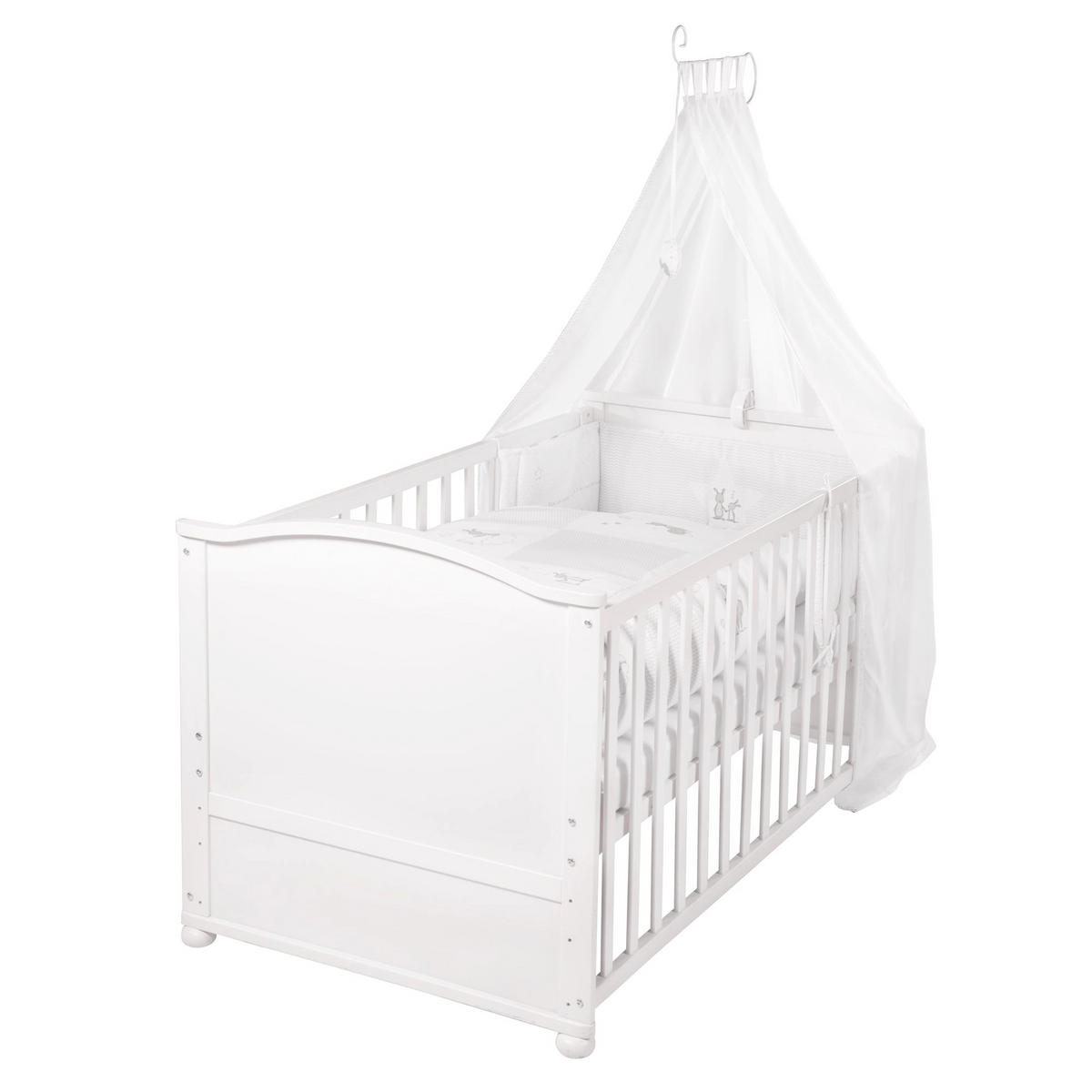 BABYBETT Hase 70 x 140 cm weiß - Weiß, Holzwerkstoff (70/140cm) - Roba