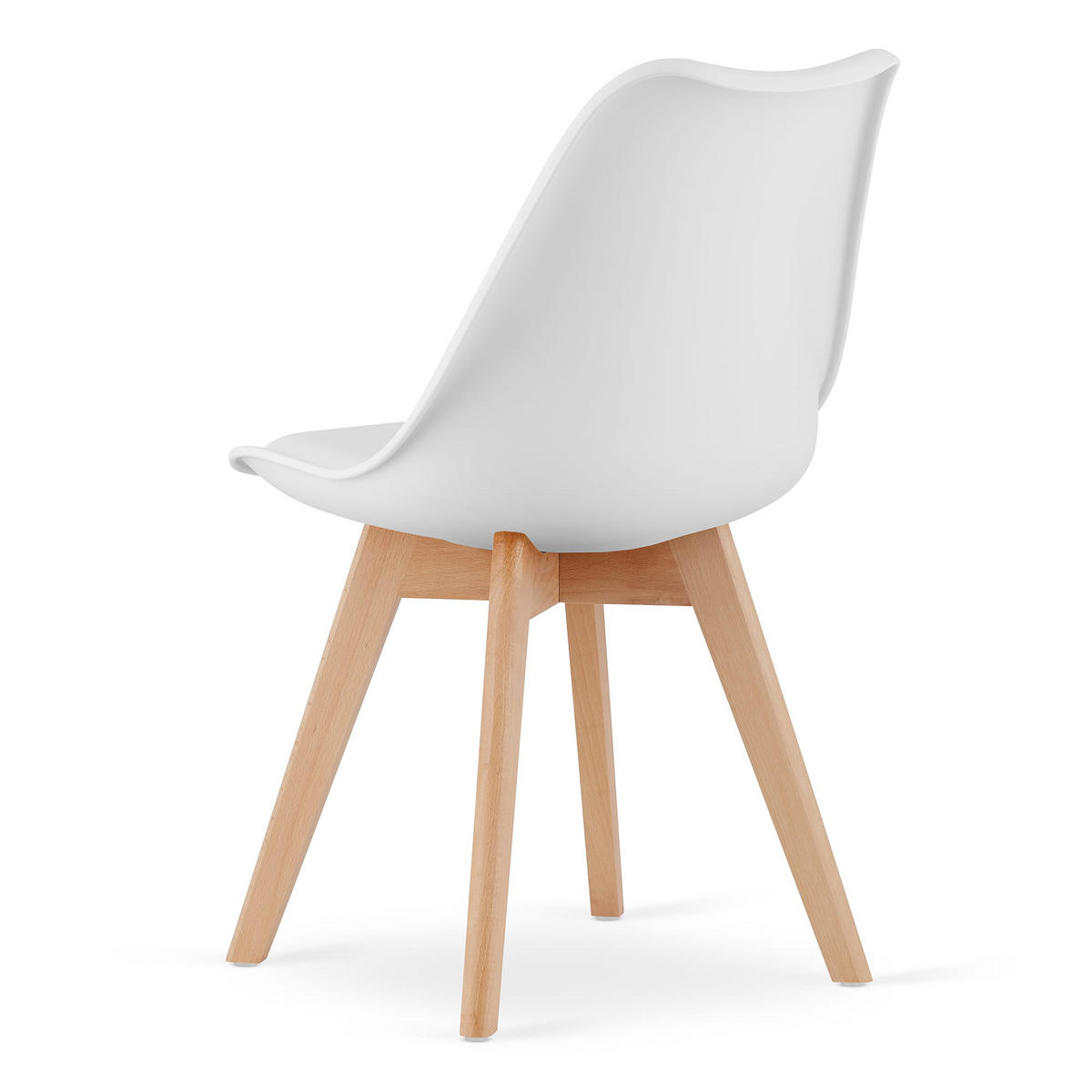 STUHL DOZZA 6-er Set, Weiß Kissen aus Kunstleder - Weiß, Holz/Kunststoff (49/82/43cm) - Komodee