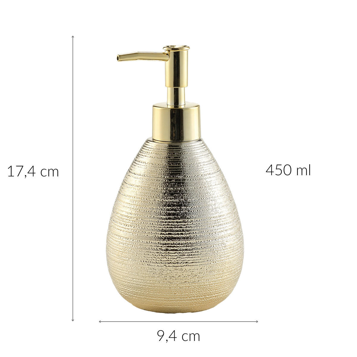 SEIFENSPENDER Tresor 9/17 cm - Goldfarben, Keramik (9.4/17.4/9.4cm) - Douceur d´intérieur