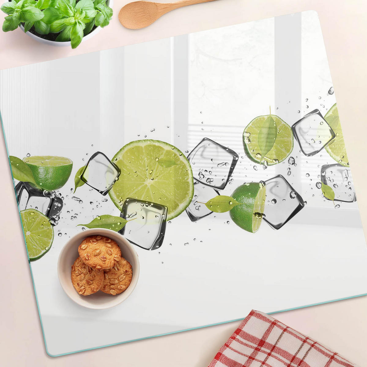GLASPLATTE 60x52 cm Limetteneis - Grün, Glas (60/0.4/52cm) - TULUP