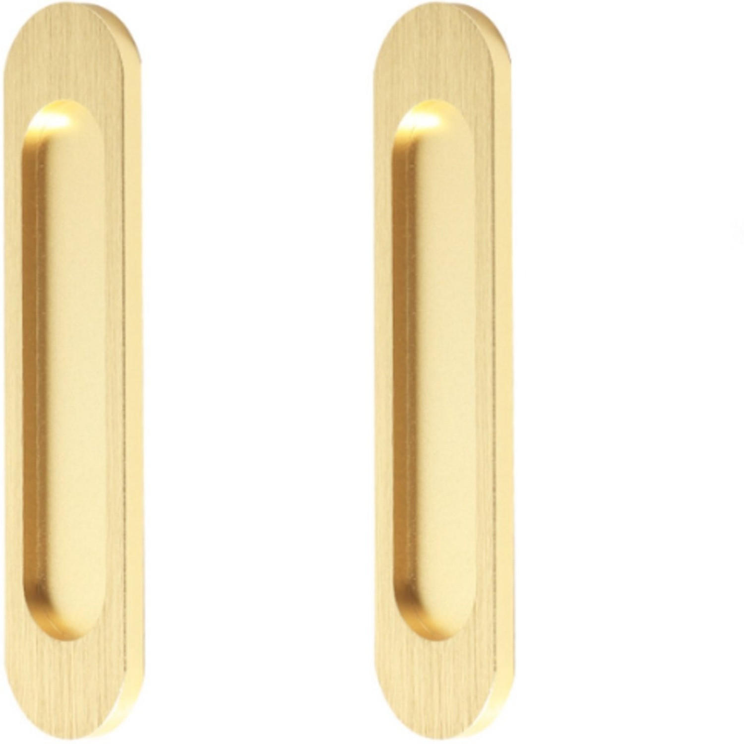 ALU-SCHIEBETÜRGRIFF 2er-Set Gold 150 x 35 x 5,5 mm Schrank Küche - Goldfarben, Metall (3.5/0.55/15cm) - MCBOSON
