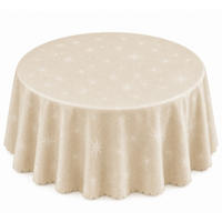 TISCHDECKE 160 rund Lurex Sterne Creme - Creme, Textil (160cm) - TiborTex