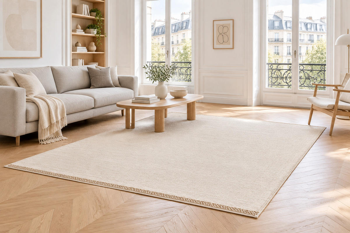 TEPPICH Design Relief-Effekt beige - Beige, Textil (160/230cm) - AFK Living