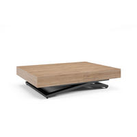 COUCHTISCH SANNA U - Trüffeleichefarben/Schwarz, Holzwerkstoff/Metall (80/120/27cm) - Meblini