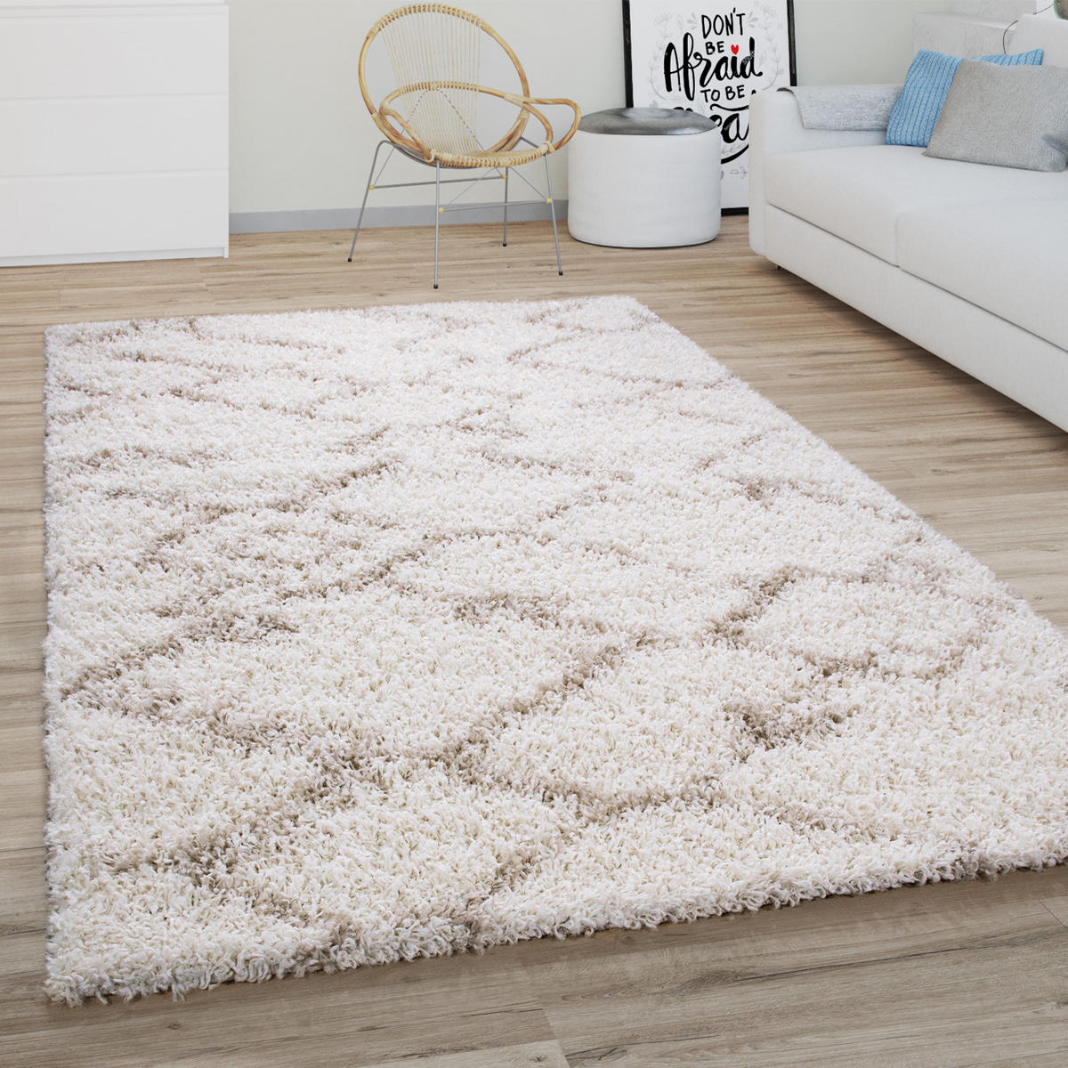 HOCHFLORTEPPICH 80/150 cm Kalmar 447 - Creme, Textil (80/150cm) - Paco Home