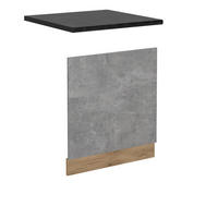 GESCHIRRSPÜLBLENDE R-Line Beton 60 cm , AP Anthrazit - Honigeiche/Schieferfarben, Holzwerkstoff (60/57.2/1.6cm) - Vicco