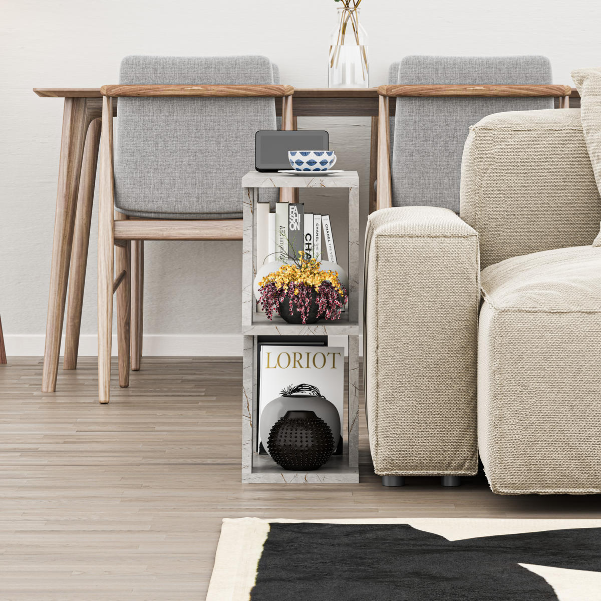 BEISTELLTISCH Lazena Gold-Marmor-Effekt 60/21,2/55,4 cm - Goldfarben, Holzwerkstoff (21.2/60/55.4cm) - Decortie