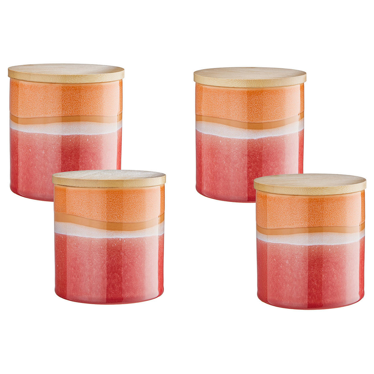 AUFBEWAHRUNGSDOSE Medley - Orange, Keramik/Holz (11/12/11cm) - Butlers