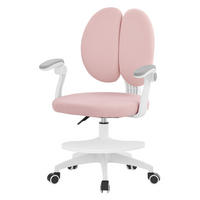 KINDERSCHREIBTISCHSTUHL Rosa 95-107 cm aus Polyester - Pink/Weiß, Kunststoff/Textil (53/107/53cm) - ML-DESIGN