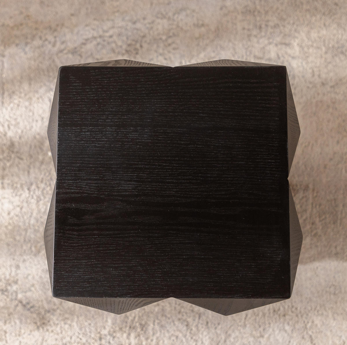 COUCHTISCH 60 cm Schwarz aus Massivholz und MDF im Vintage-Stil - Schwarz, Holzwerkstoff (37/37/60cm) - OKMYHOME