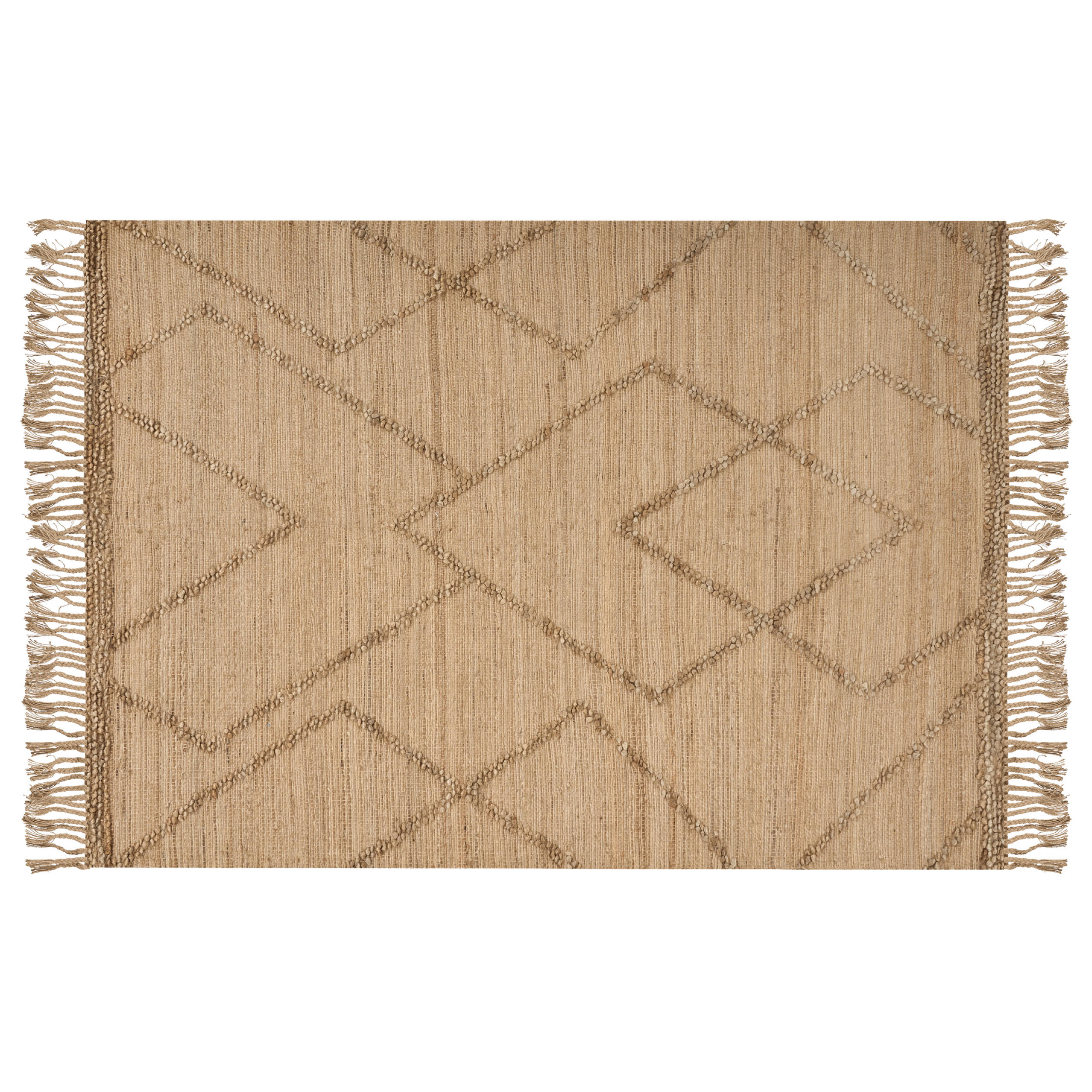 TEPPICH geflochten Beige 200/300 cm Handere - Beige, Naturmaterialen (200/300cm) - Beliani
