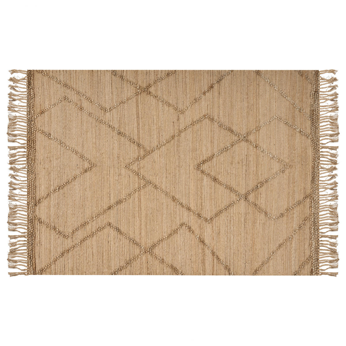 TEPPICH geflochten Beige 200/300 cm Handere - Beige, Naturmaterialien (200/300cm) - Beliani