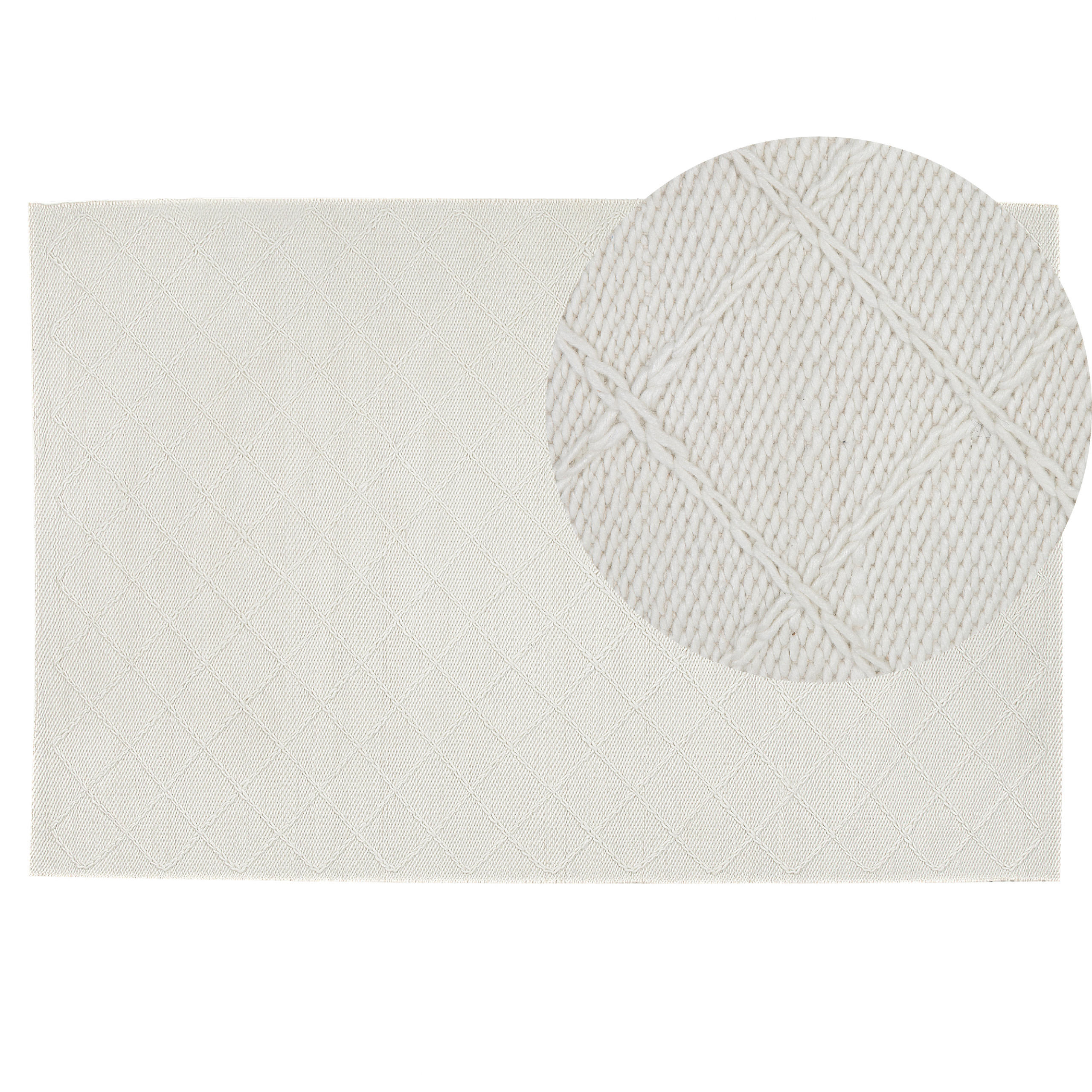 KURZFLOR-TEPPICH Ellek 200/140 cm - Weiß, Textil (140/200cm) - Beliani
