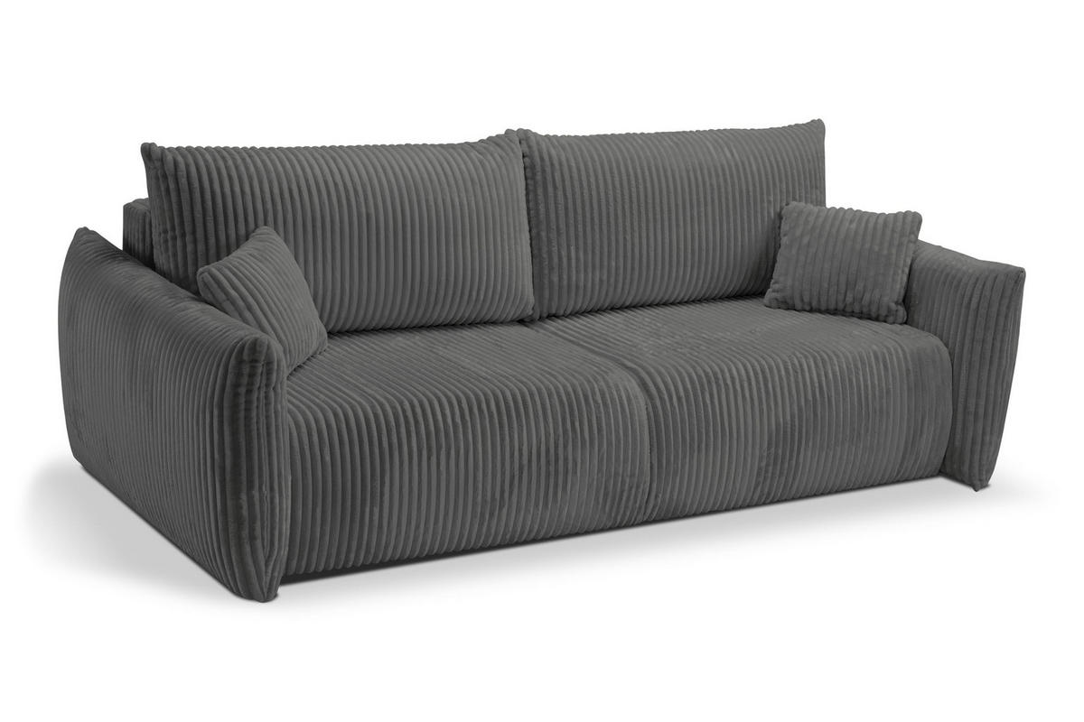 SOFA Hallora - Dunkelasche (Tilia 85) - Dunkelgrau, Holzwerkstoff (240/88/108cm) - Möblo