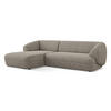 ECKSOFA links Strukturstoff Stoff Beige - Greige/Beige, Kunststoff/Textil (156/280cm) - Makamii