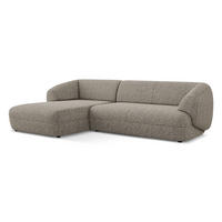 ECKSOFA links Strukturstoff Stoff Beige - Greige/Beige, Kunststoff/Textil (156/280cm) - Makamii