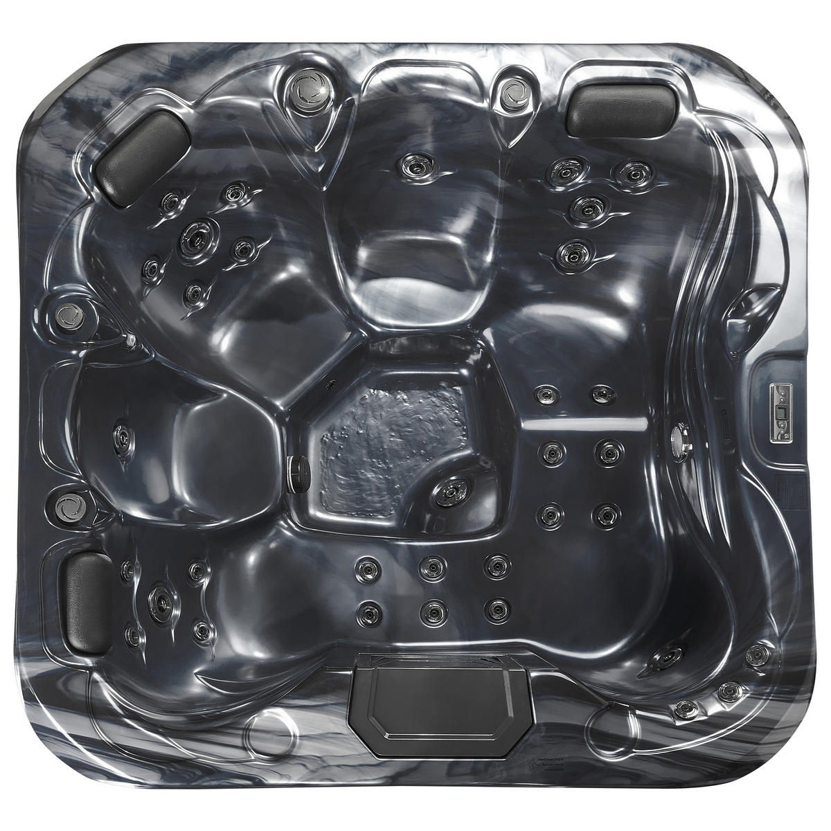 WHIRLPOOL 5-Sitzer Grau Lastarria - Silberfarben/Grau, Kunststoff (200/88/200cm) - Beliani