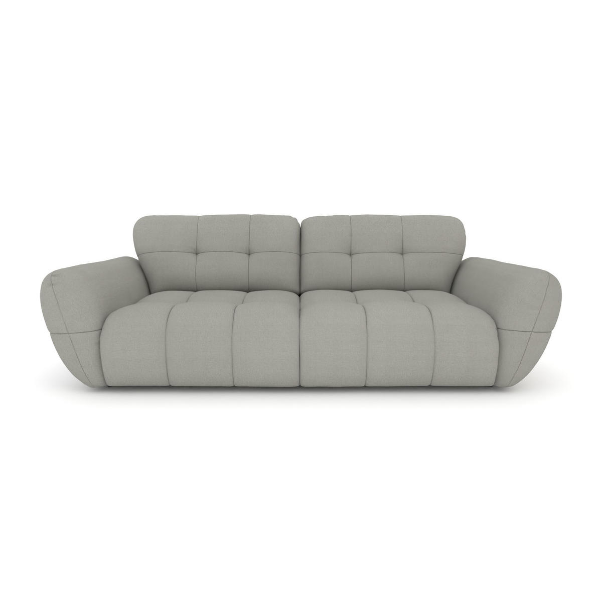 BIGSOFA Vannes Chenille Silber 272/134/68 cm - Silberfarben, Kunststoff/Textil (272/68/134cm) - foamnova