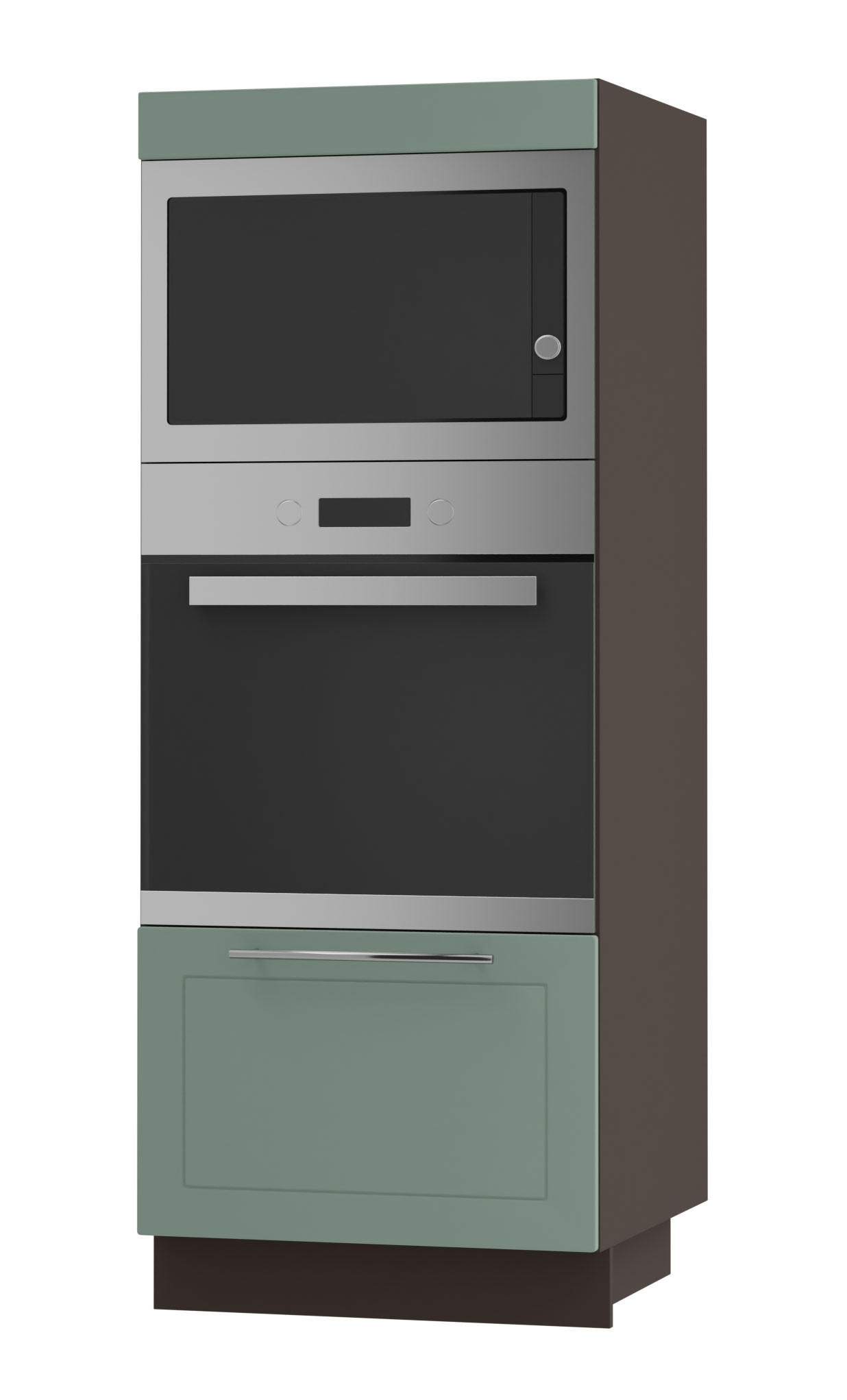 Feldmann-Wohnen Backofenhochschrank Mintgrün, Dunkelgrau 60x154x59 cm