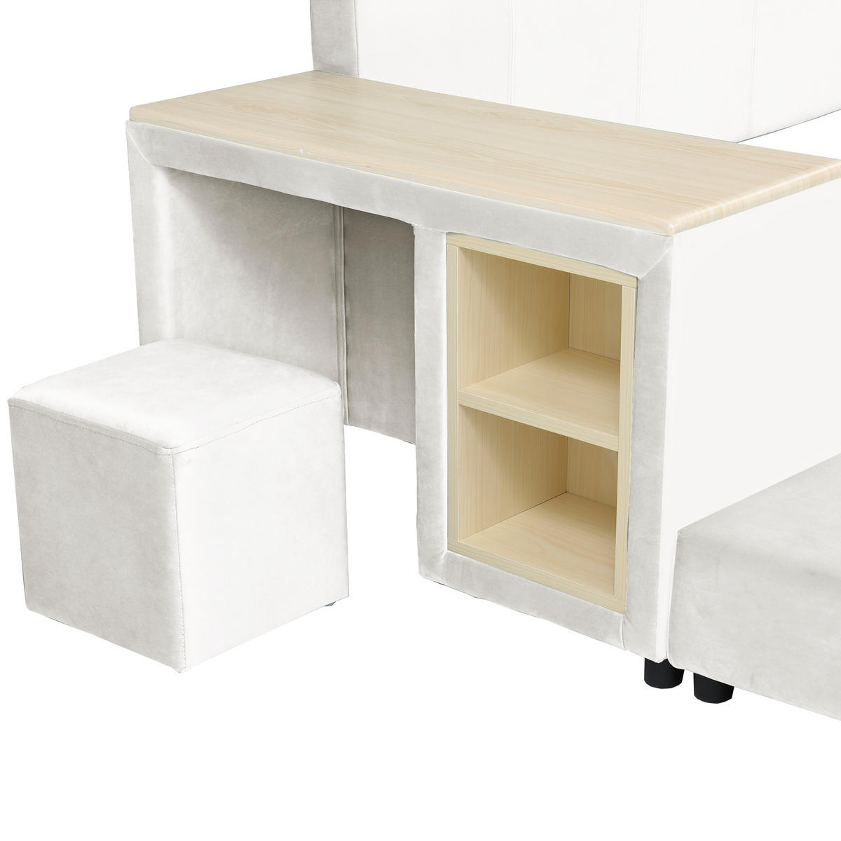 KINDERBETT 140/200 cm DE-02193, in Weiß, mit Schreibtisch und Hocker - Weiß, Holzwerkstoff (140/200cm) - ComfortXL