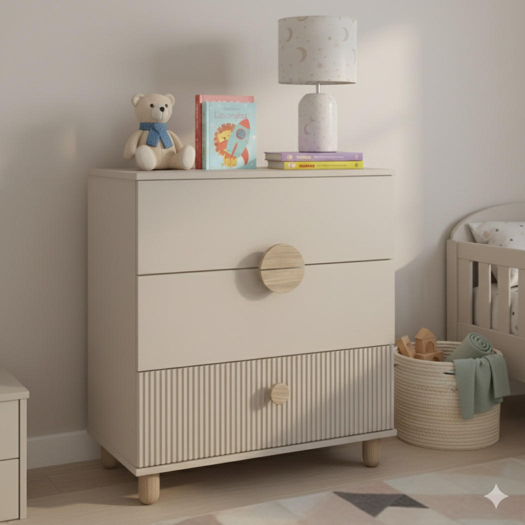 WICKELTISCHE Bebella - Beige, Naturmaterialien (48/90/80cm) - kiki design