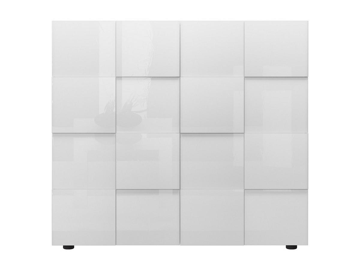 HIGHBOARD mit 2 Türen - Weiß lackiert - CALISTO - Weiß, Holz (121/111/42cm) - Vente-Unique